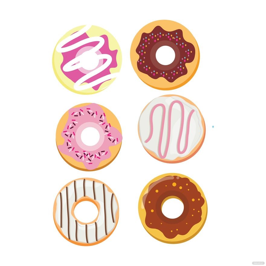Donuts Vector in Illustrator, EPS, SVG, JPG, PNG