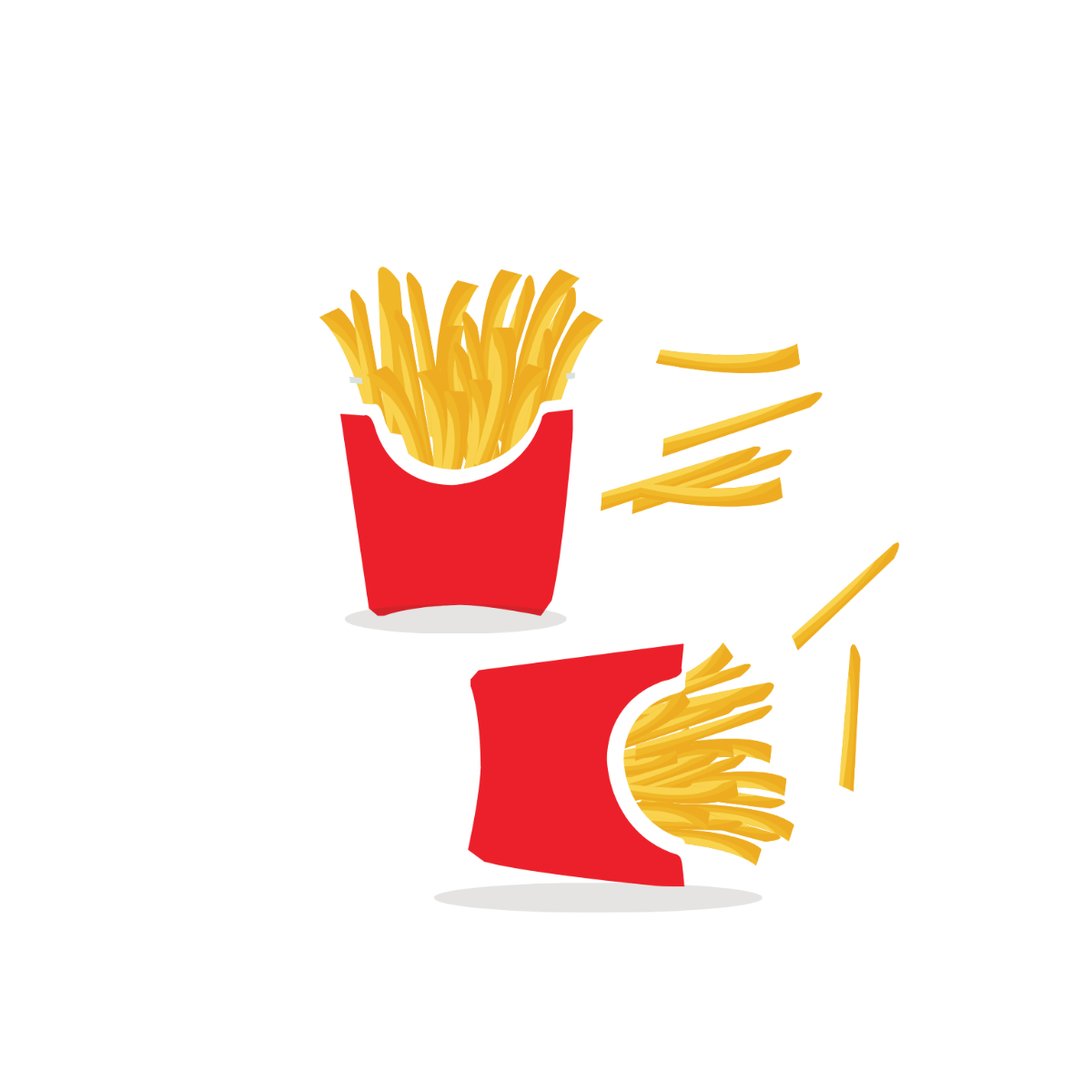 French Fries Vector Template