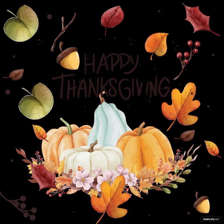 Free Watercolor Thanksgiving Vector in Illustrator, EPS, SVG, JPG, PNG