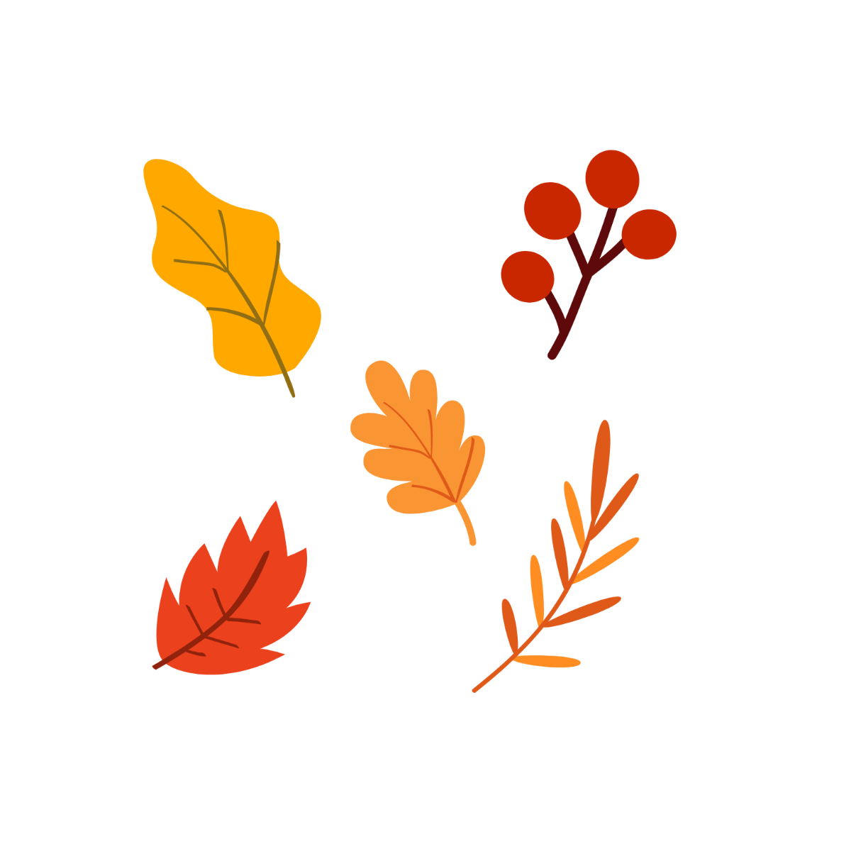 Happy Thanksgiving Leaves Vector Template