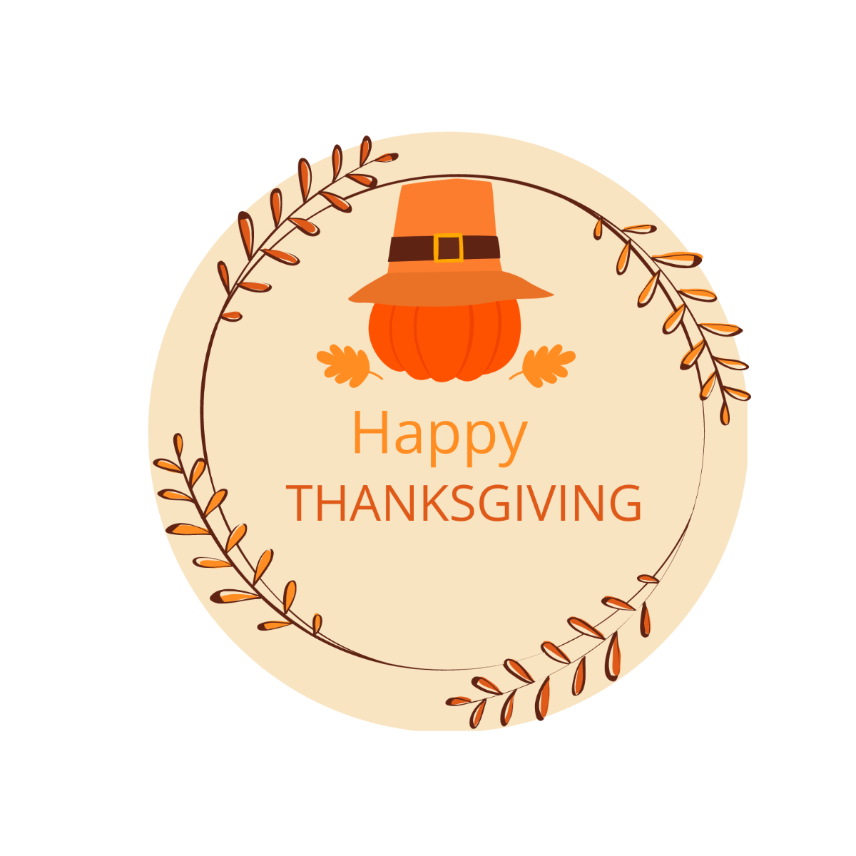 Happy Thanksgiving Circle Vector Template