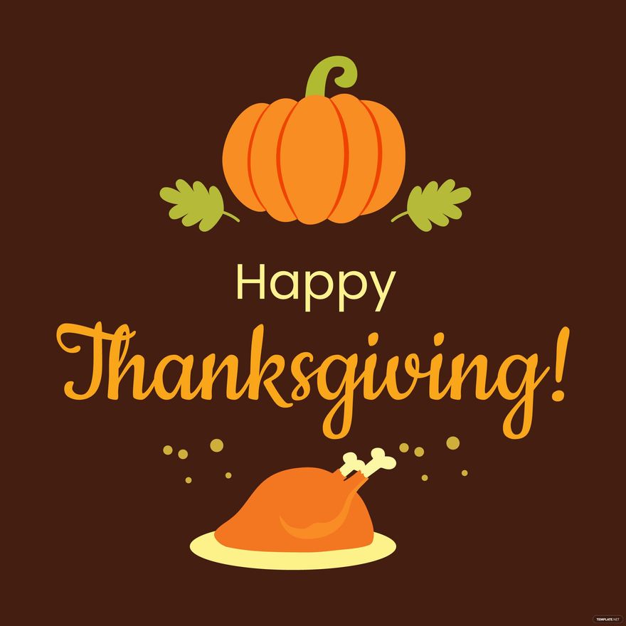 Brown Happy Thanksgiving Vector in Illustrator, EPS, SVG, JPG, PNG