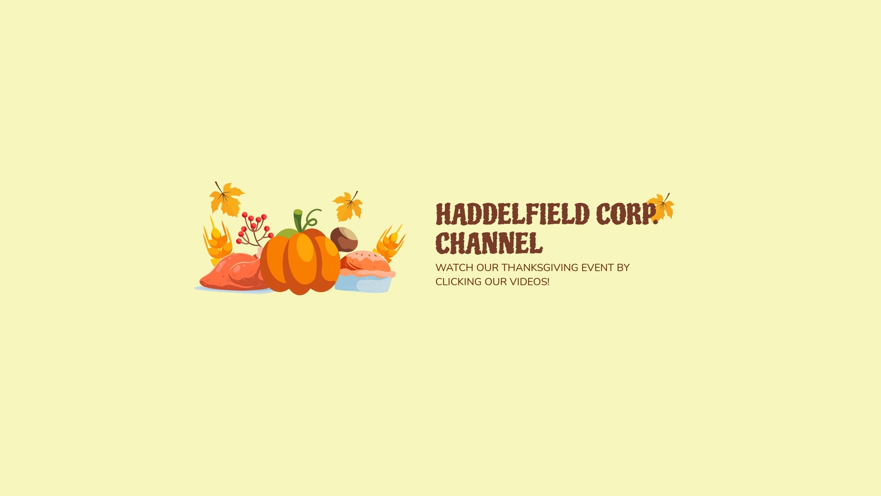 Free Thanksgiving Event Youtube Banner Template