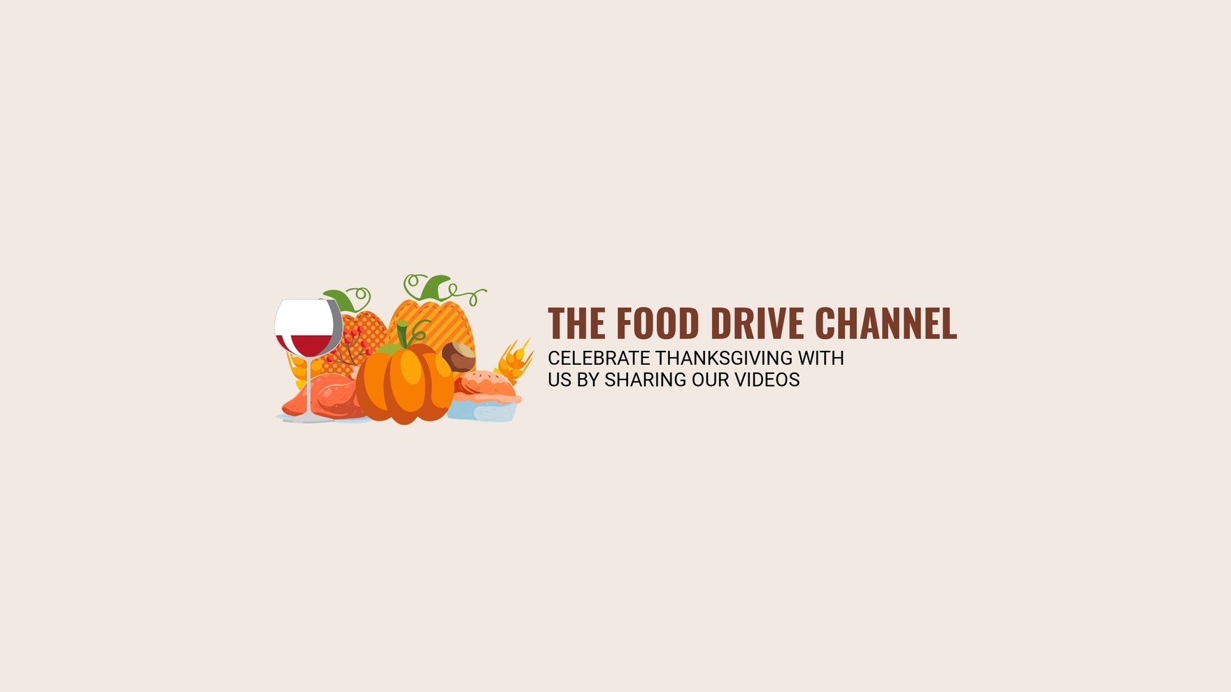 Free Thanksgiving Food Drive Youtube Banner Template