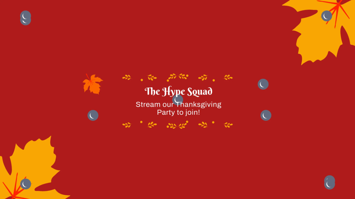 Free Thanksgiving Party Youtube Banner Template to Edit Online