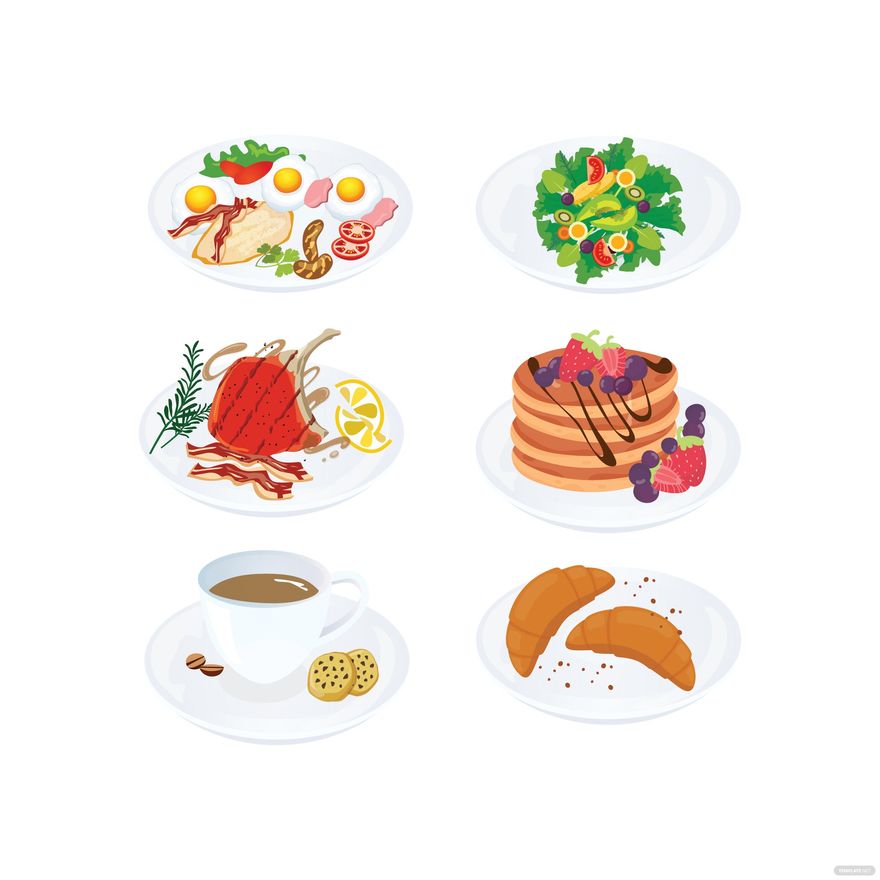 Breakfast Vector in Illustrator, EPS, SVG, JPG, PNG
