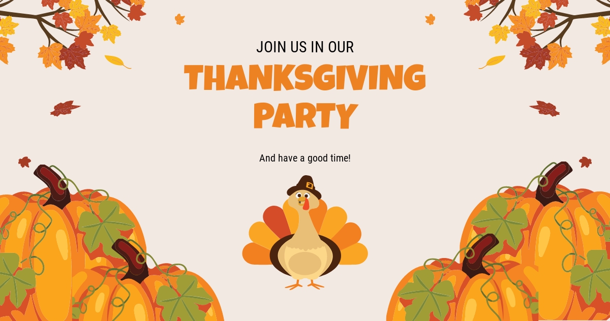 Thanksgiving Party Facebook Post Template