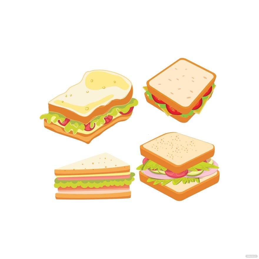 Sandwich Vector in Illustrator, EPS, SVG, JPG, PNG