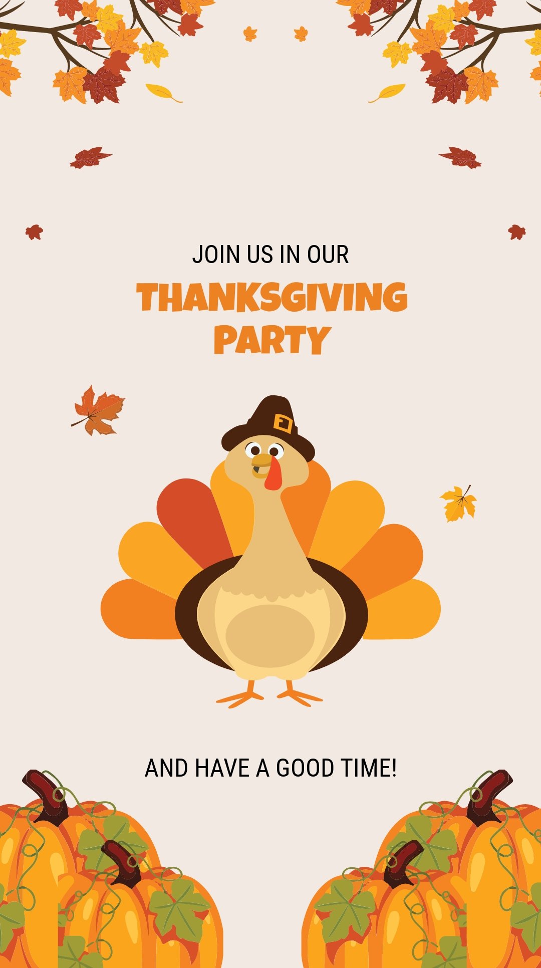 Free Thanksgiving Party Whatsapp Post Template