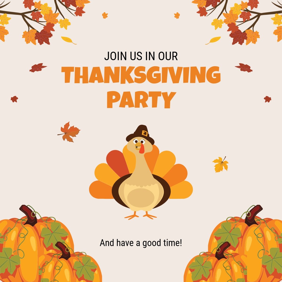 Thanksgiving Party Linkedin Post Template