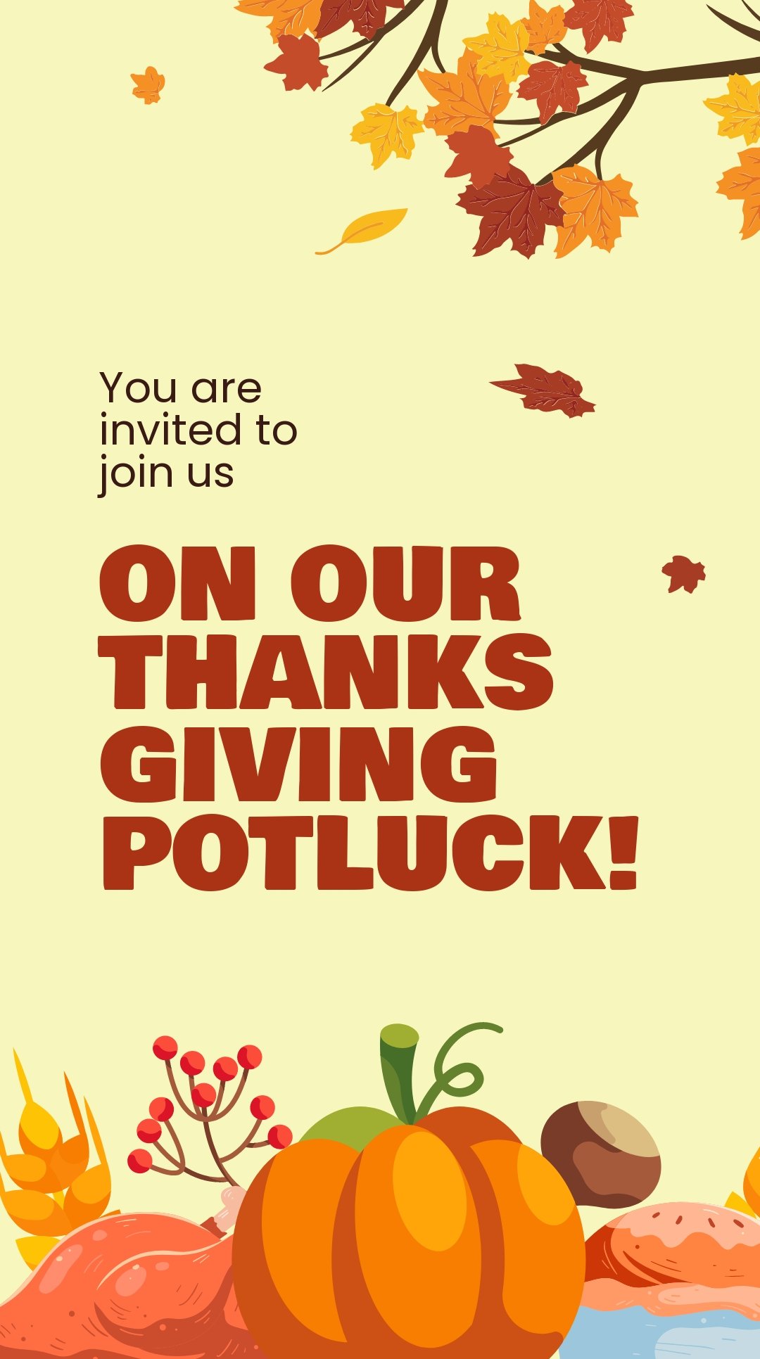 Free Thanksgiving Potluck Instagram Story Template