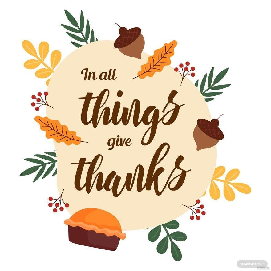 Thanksgiving Quote Vector Template