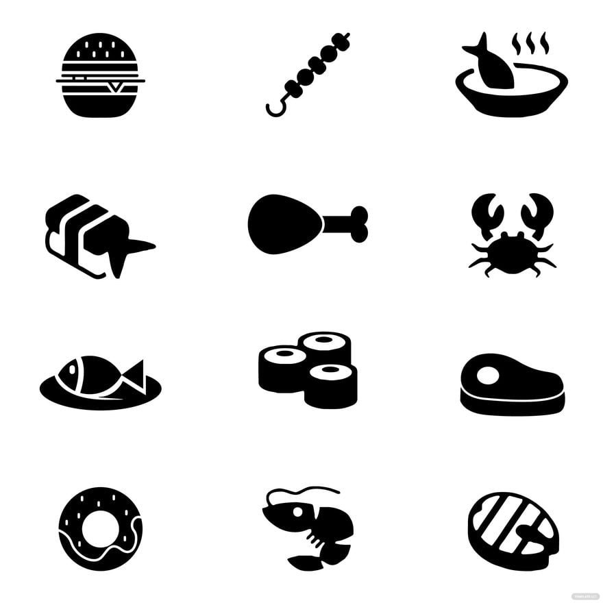 Free Black and White Food Vector