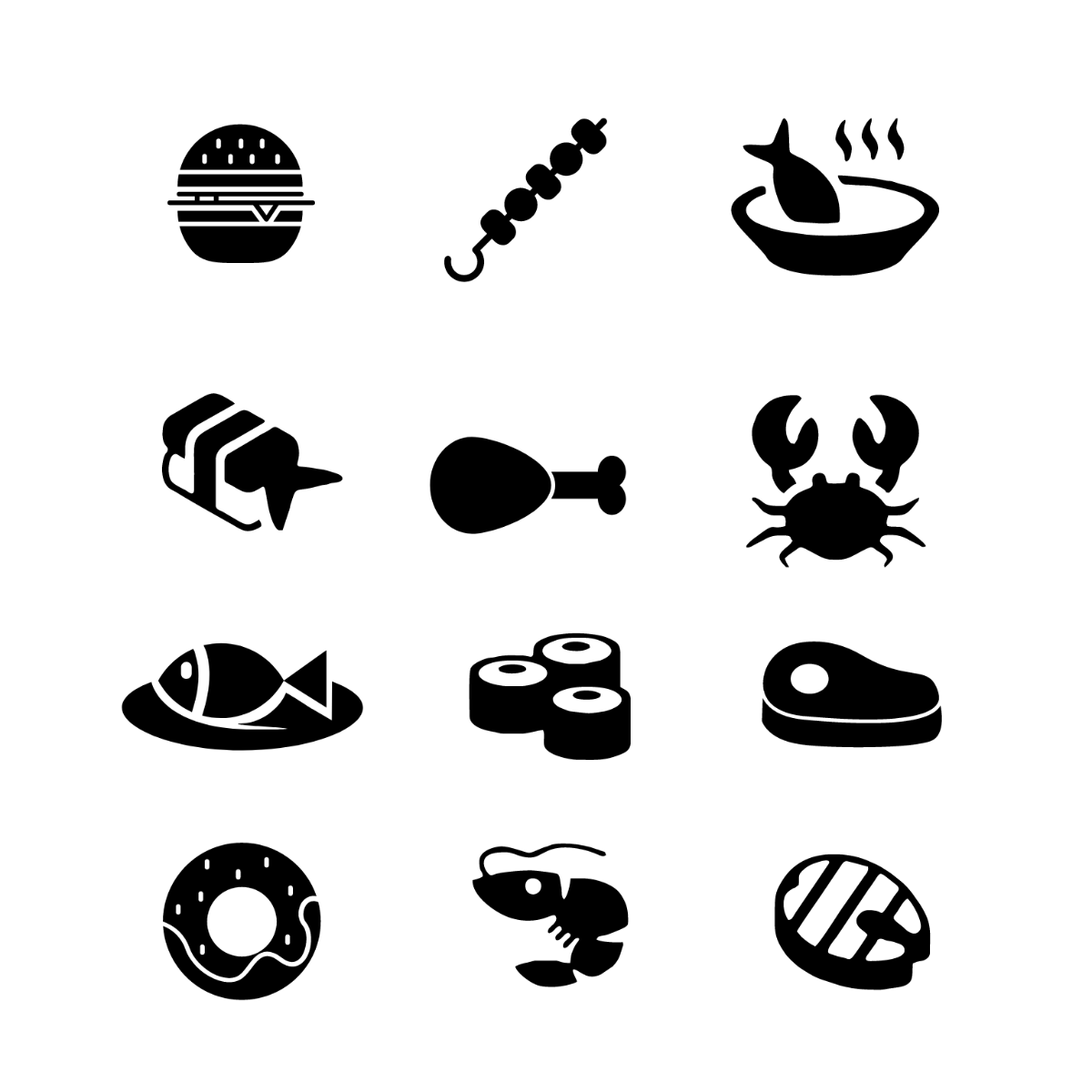 Black and White Food Vector