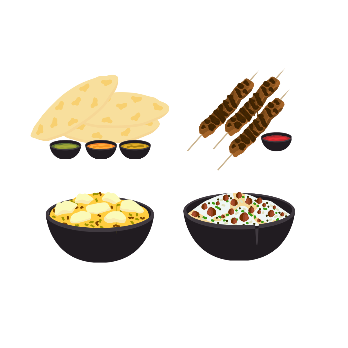 Indian Food Vector Template