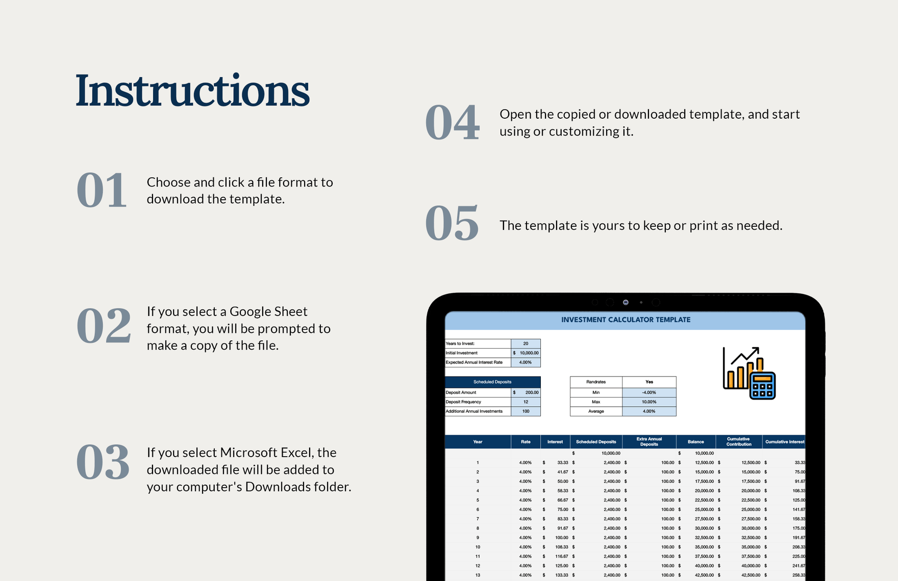 Investment Calculator Template