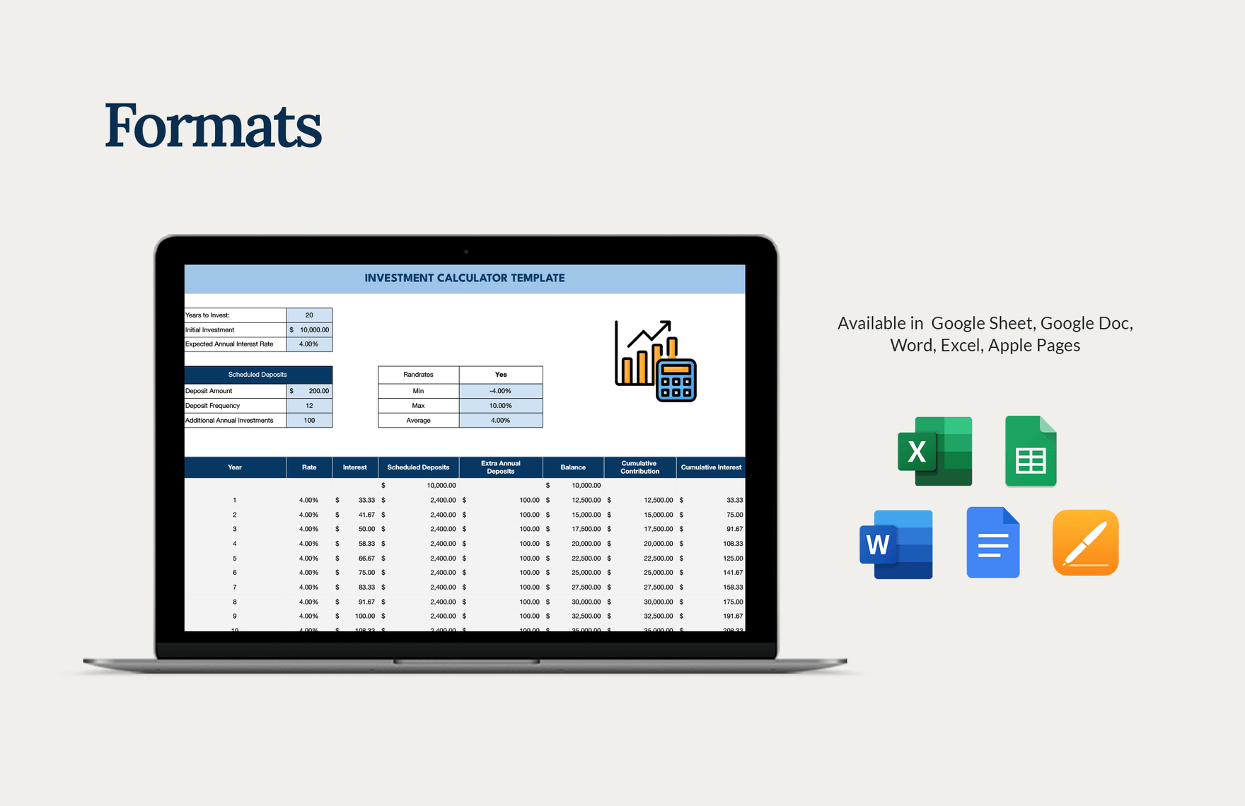 Investment Calculator Template