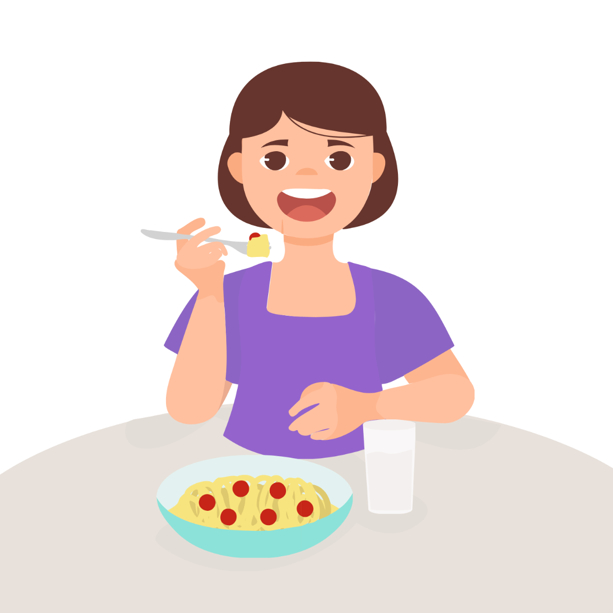 Eating Food Vector Template