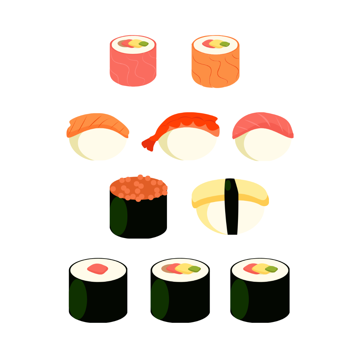 Japanese Food Vector Template