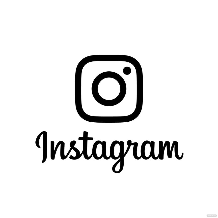 Free Instagram Logo Black And White Vector - EPS, Illustrator, JPG, PNG,  SVG | Template.net