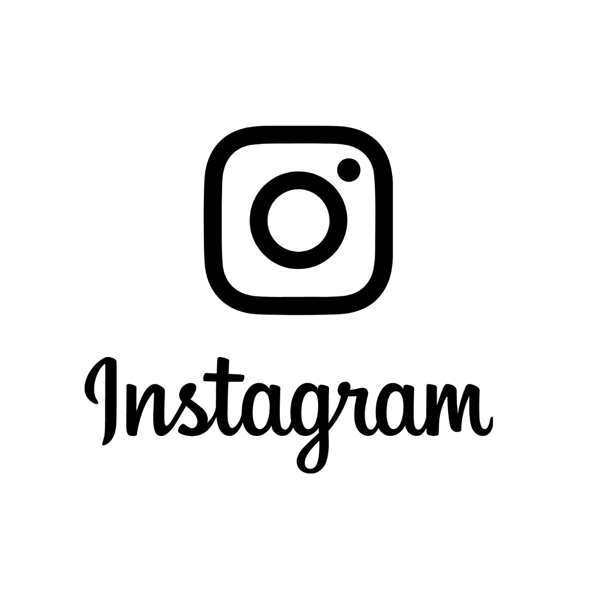 Instagram Logo Black And White Vector Template