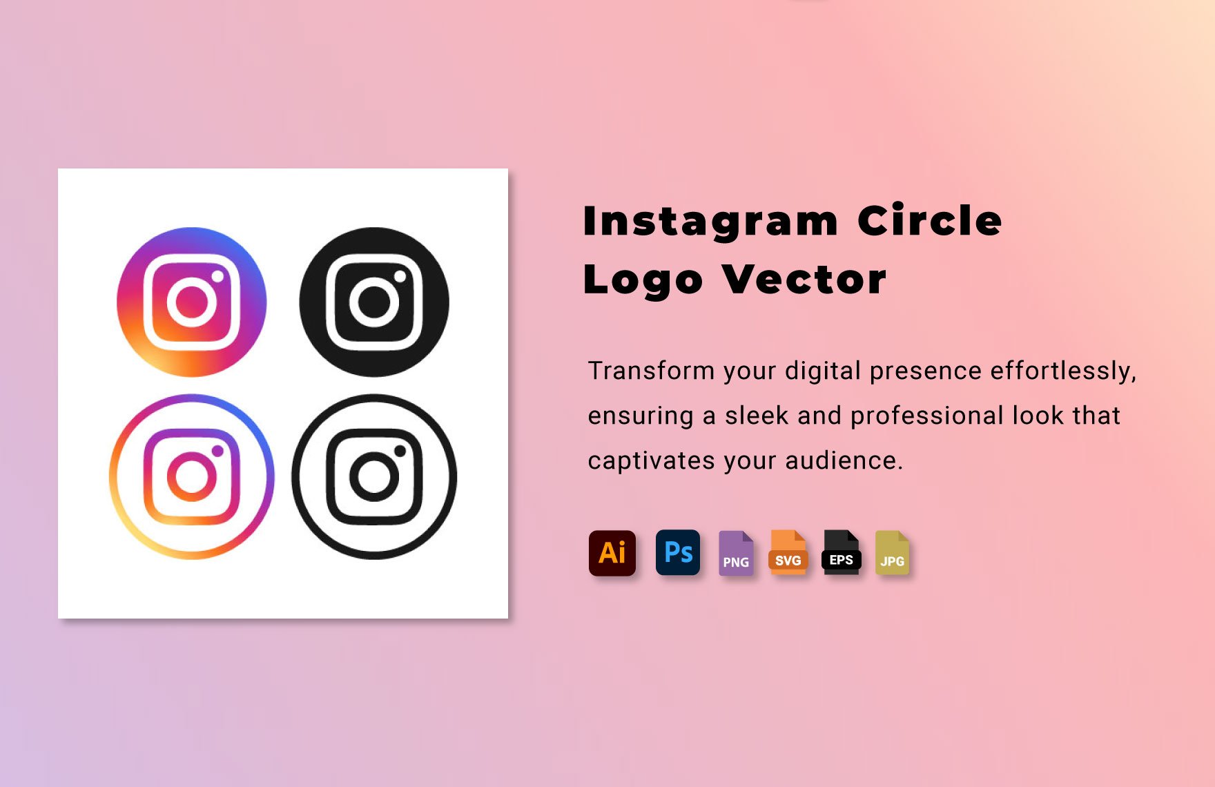 Instagram Circle Logo Vector in Illustrator, PSD, EPS, SVG, JPG, PNG