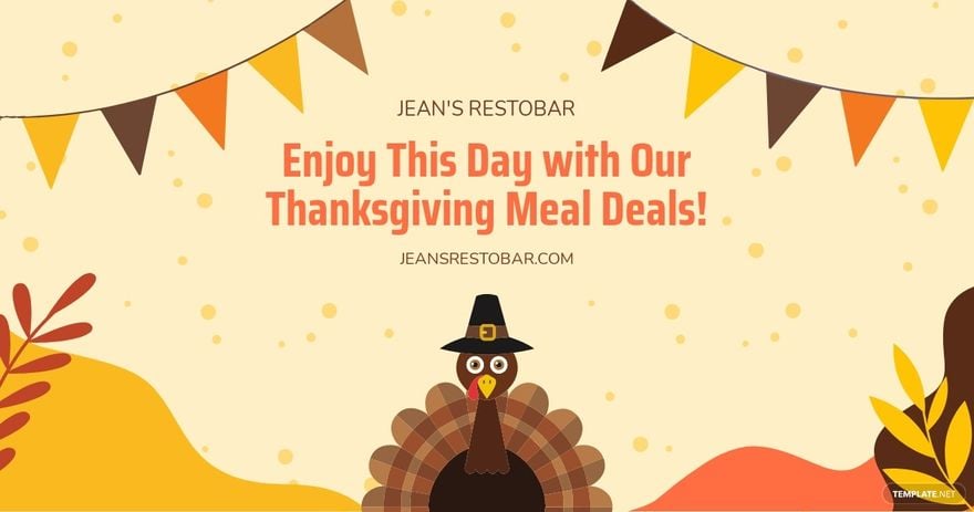 Free Restaurant Thanksgiving Facebook Post Template
