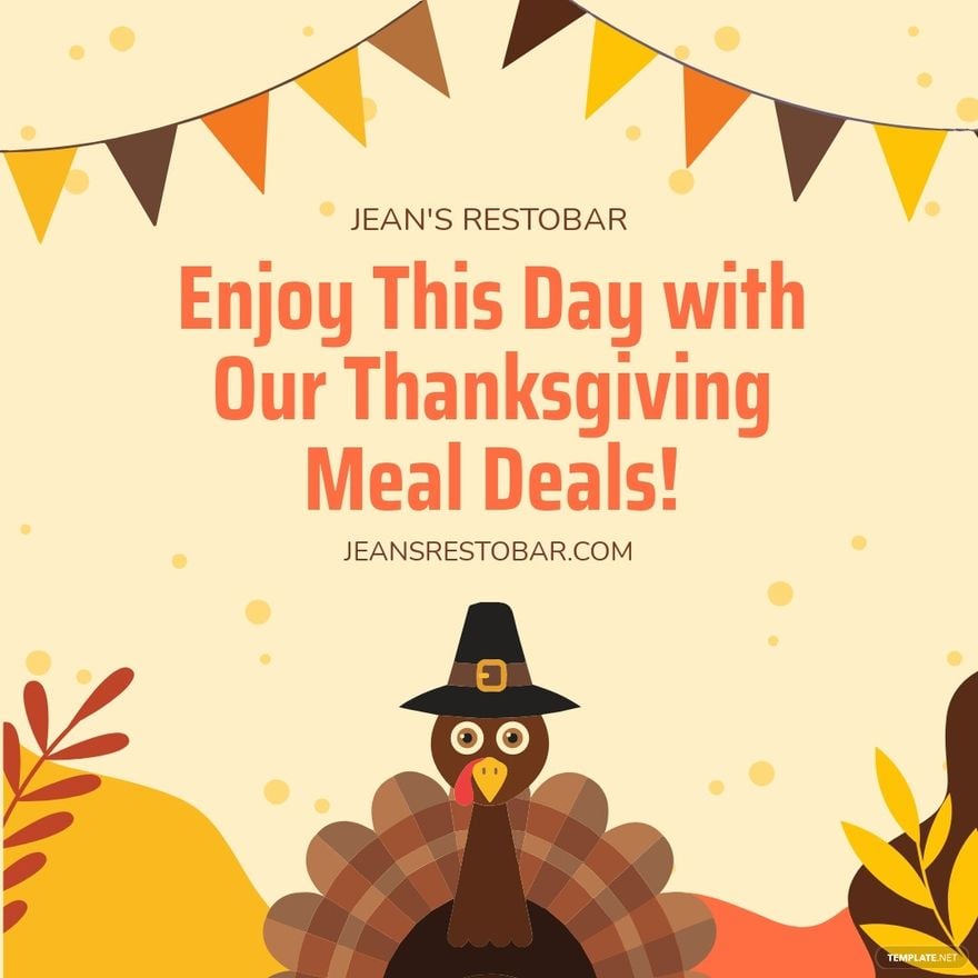 Free Restaurant Thanksgiving Instagram Post Template
