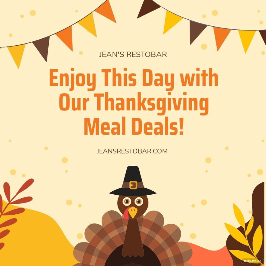 Free Restaurant Thanksgiving Linkedin Post Template