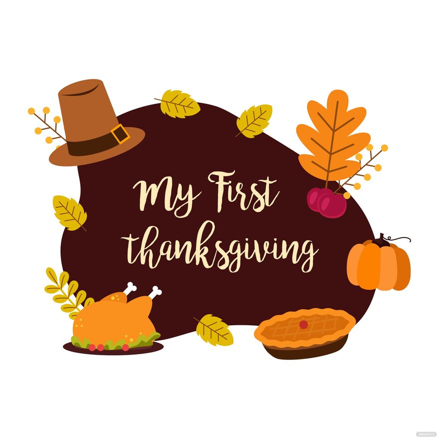 Free My First Thanksgiving Vector in Illustrator, EPS, SVG, JPG, PNG