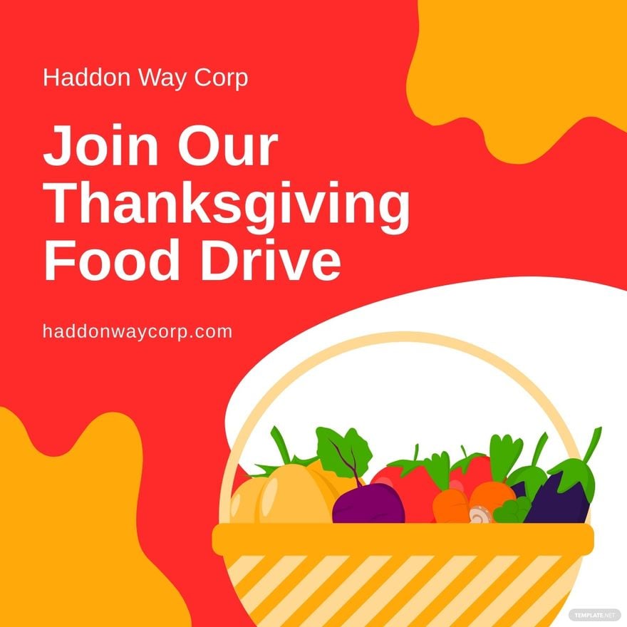 Free Thanksgiving Food Drive Linkedin Post Template