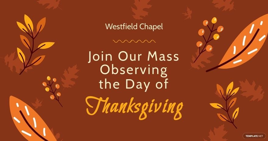 Thanksgiving Church Service Facebook Post Template
