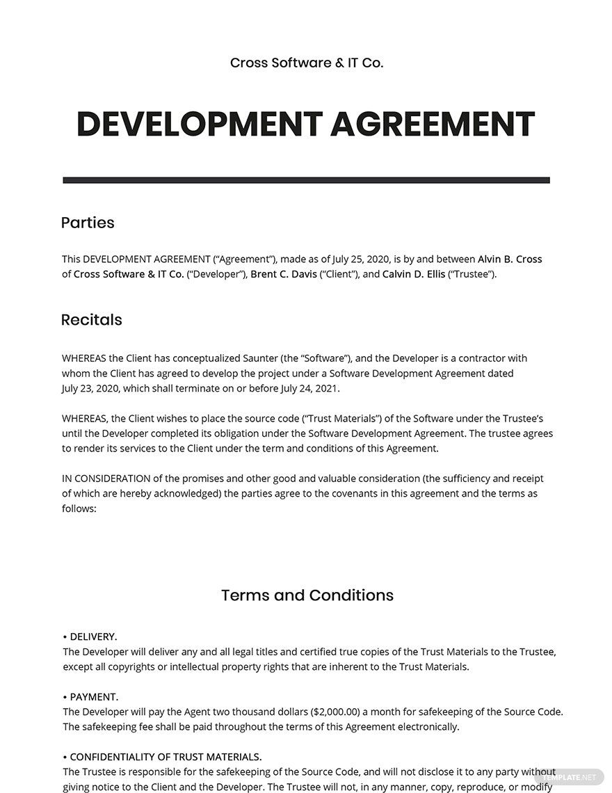 Source Code Trust Agreement Development Template