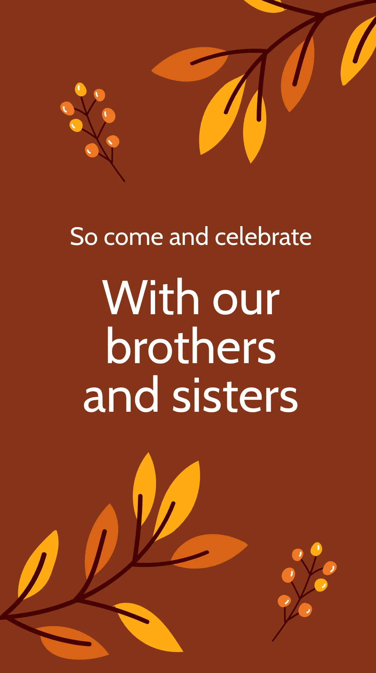 Free Thanksgiving Church Service Instagram Story Template to Edit Online