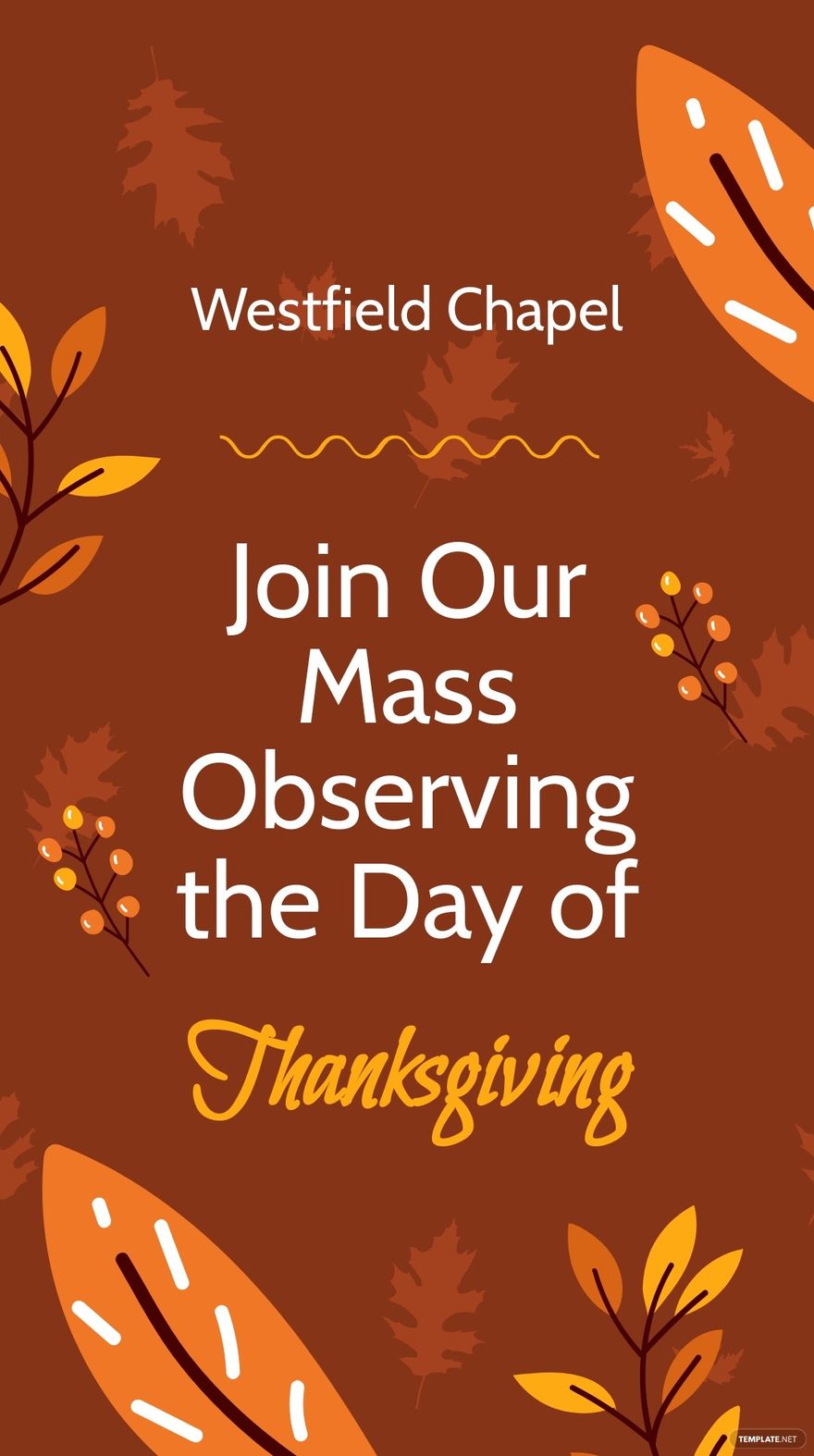 Free Thanksgiving Church Service Instagram Story Template