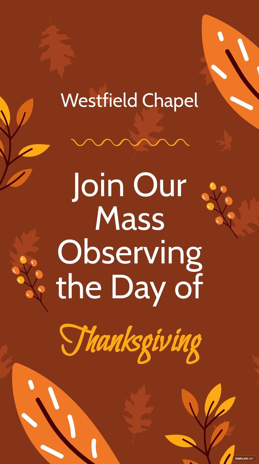 Thanksgiving Church Service Whatsapp Post Template