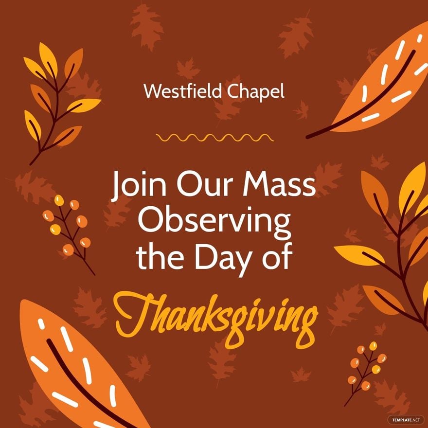 Thanksgiving Church Service Linkedin Post Template