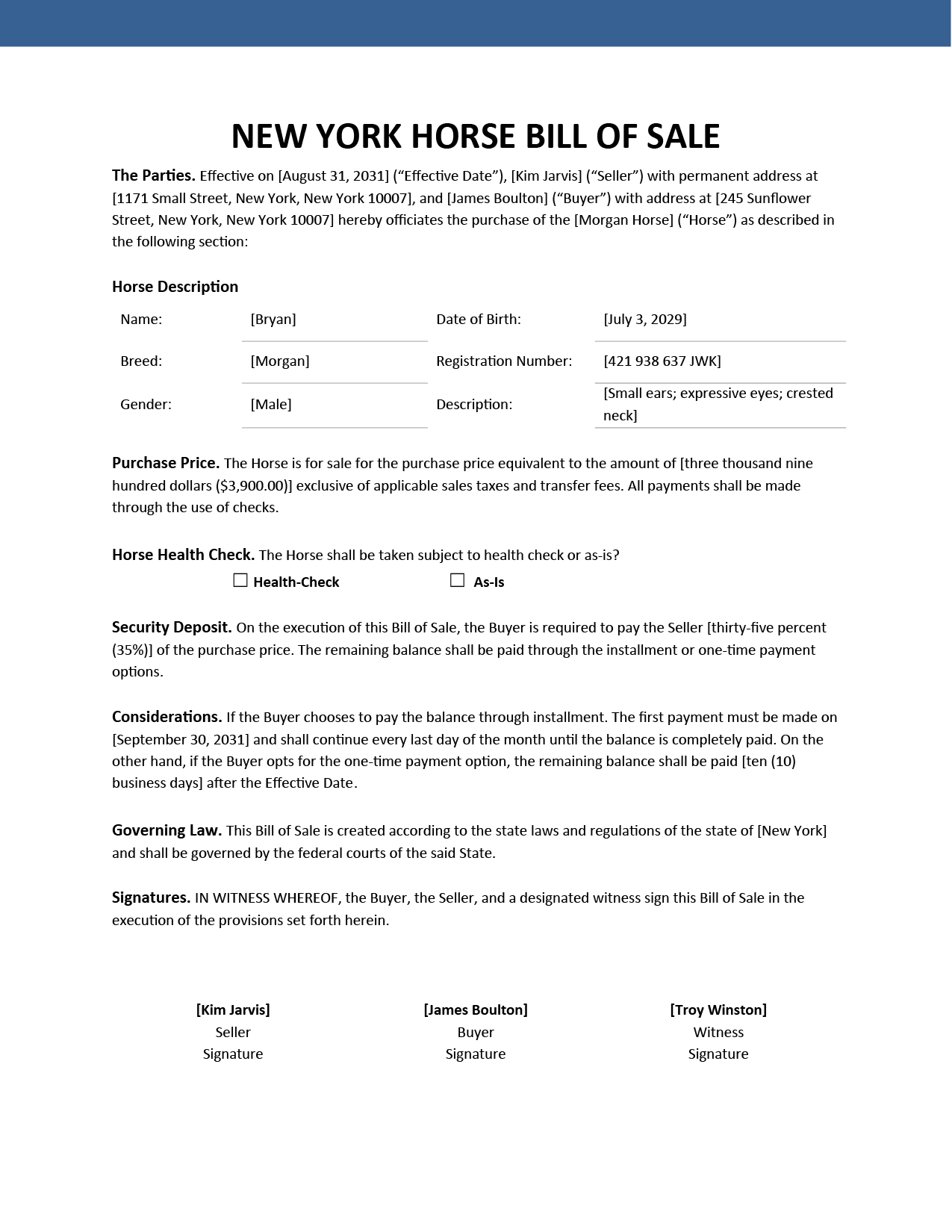 New York Notarized Bill of Sale Template - Google Docs, Word, PDF ...