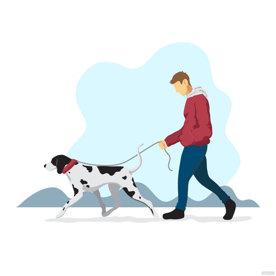 Free Man Walking Dog Vector - EPS, Illustrator, JPG, PNG, SVG 
