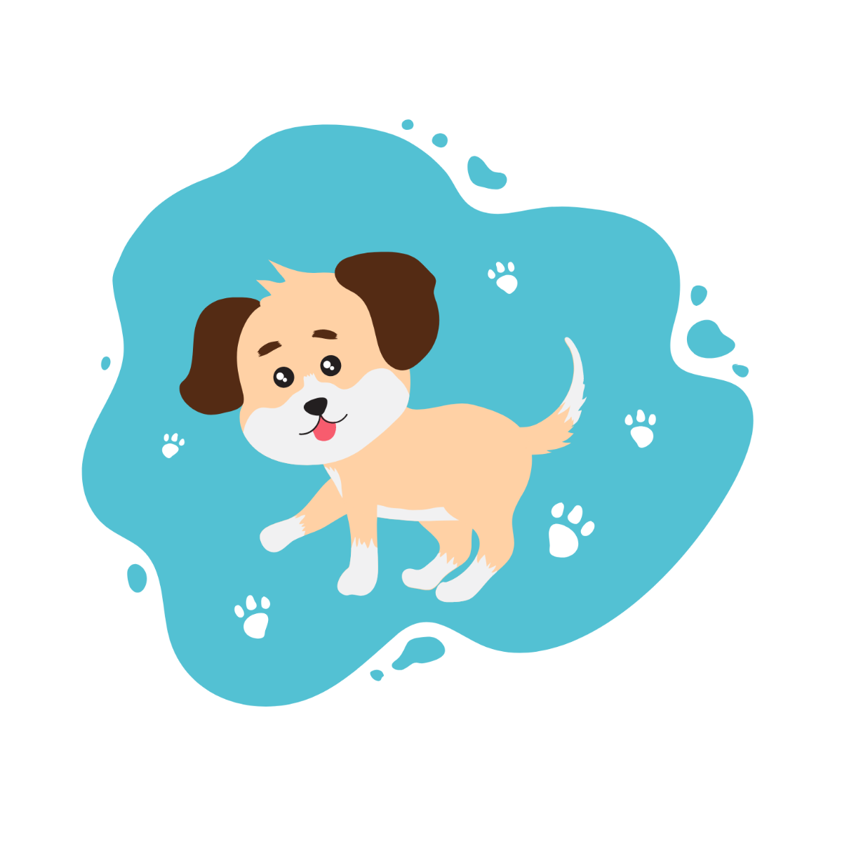 Free Cute Dog Vector Template