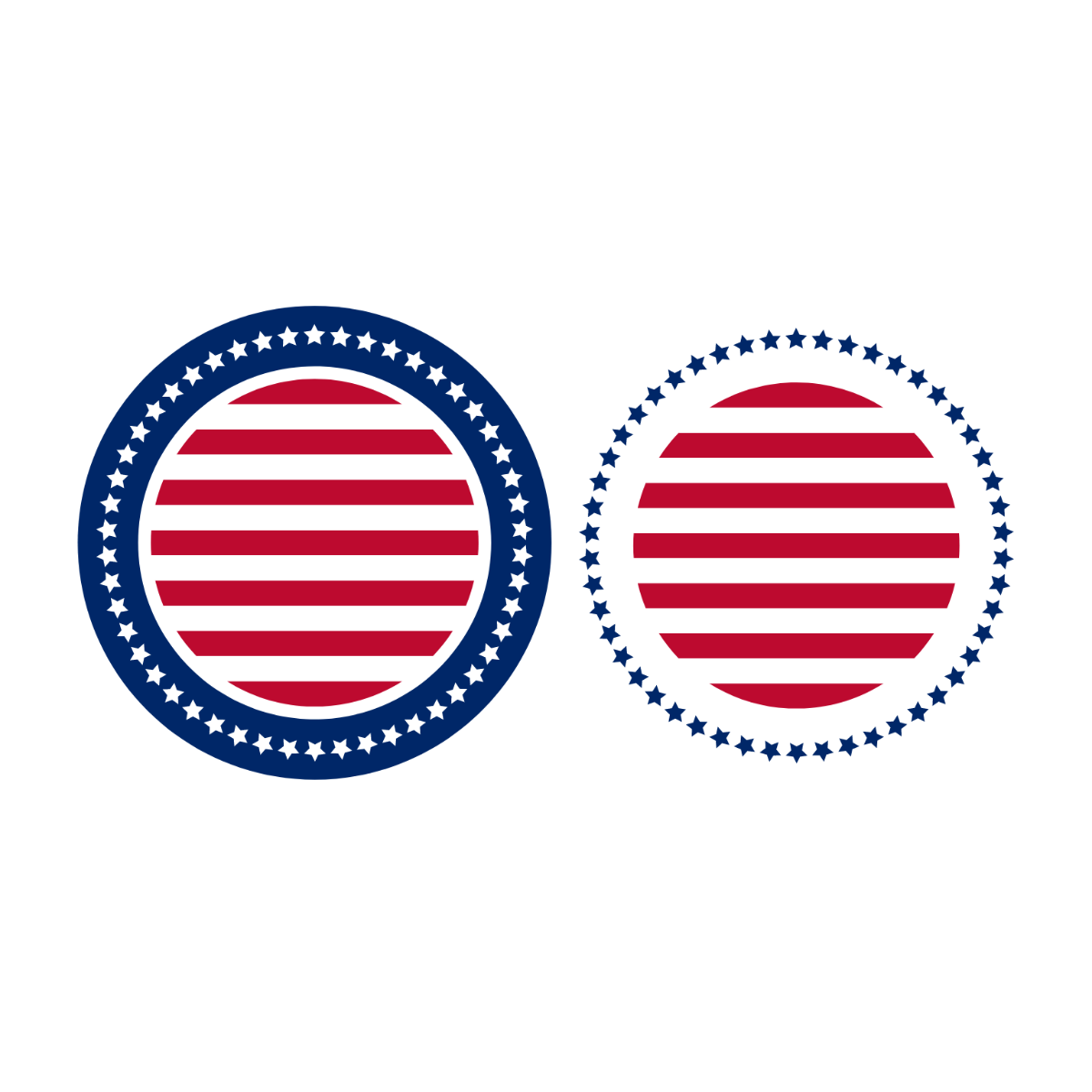 American Flag Circle Stars Vector Template