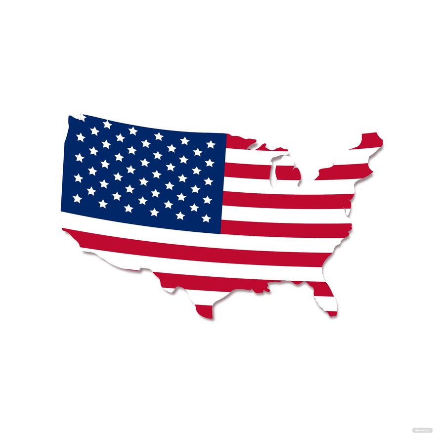 Free American Flag Map Vector