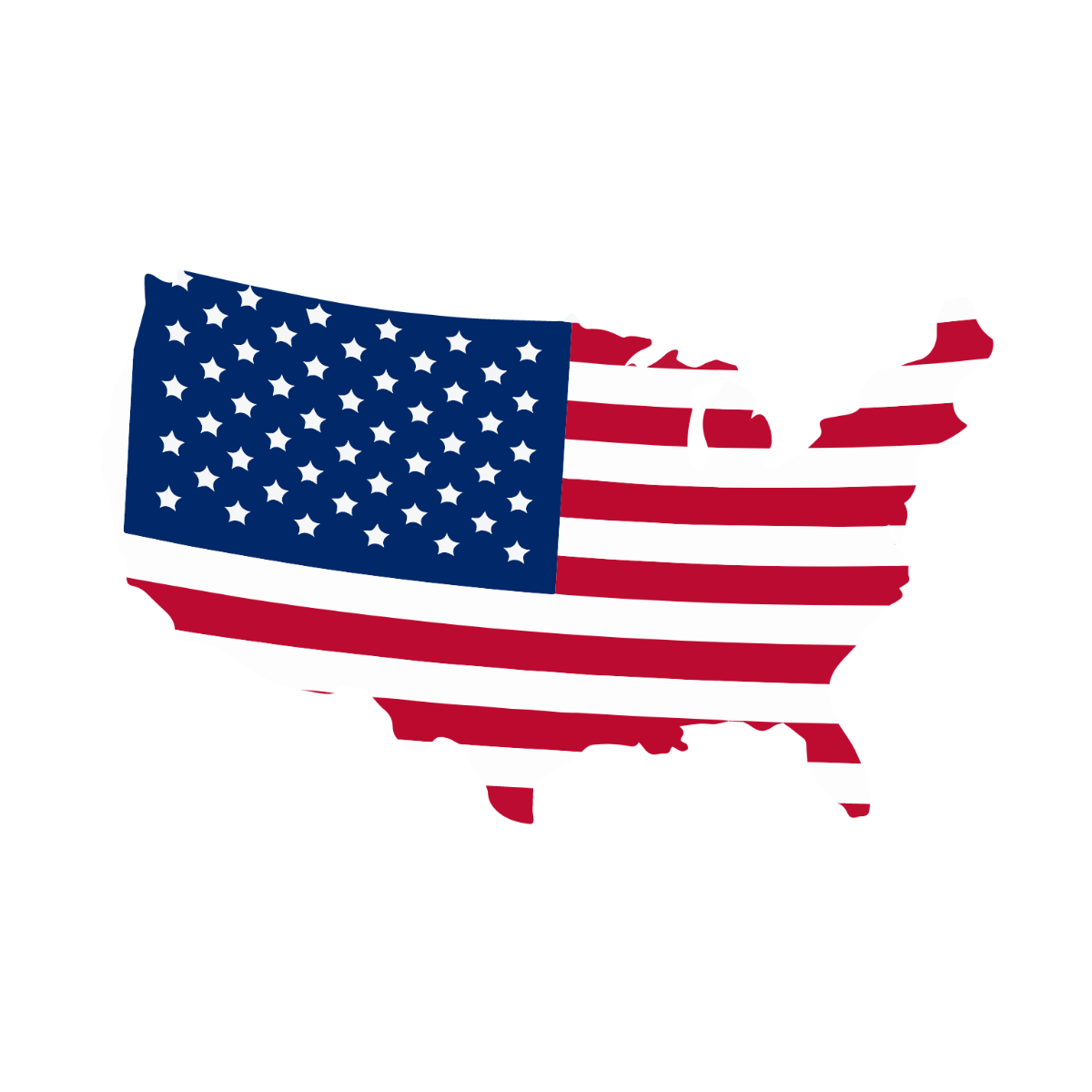 American Flag Map Vector Template