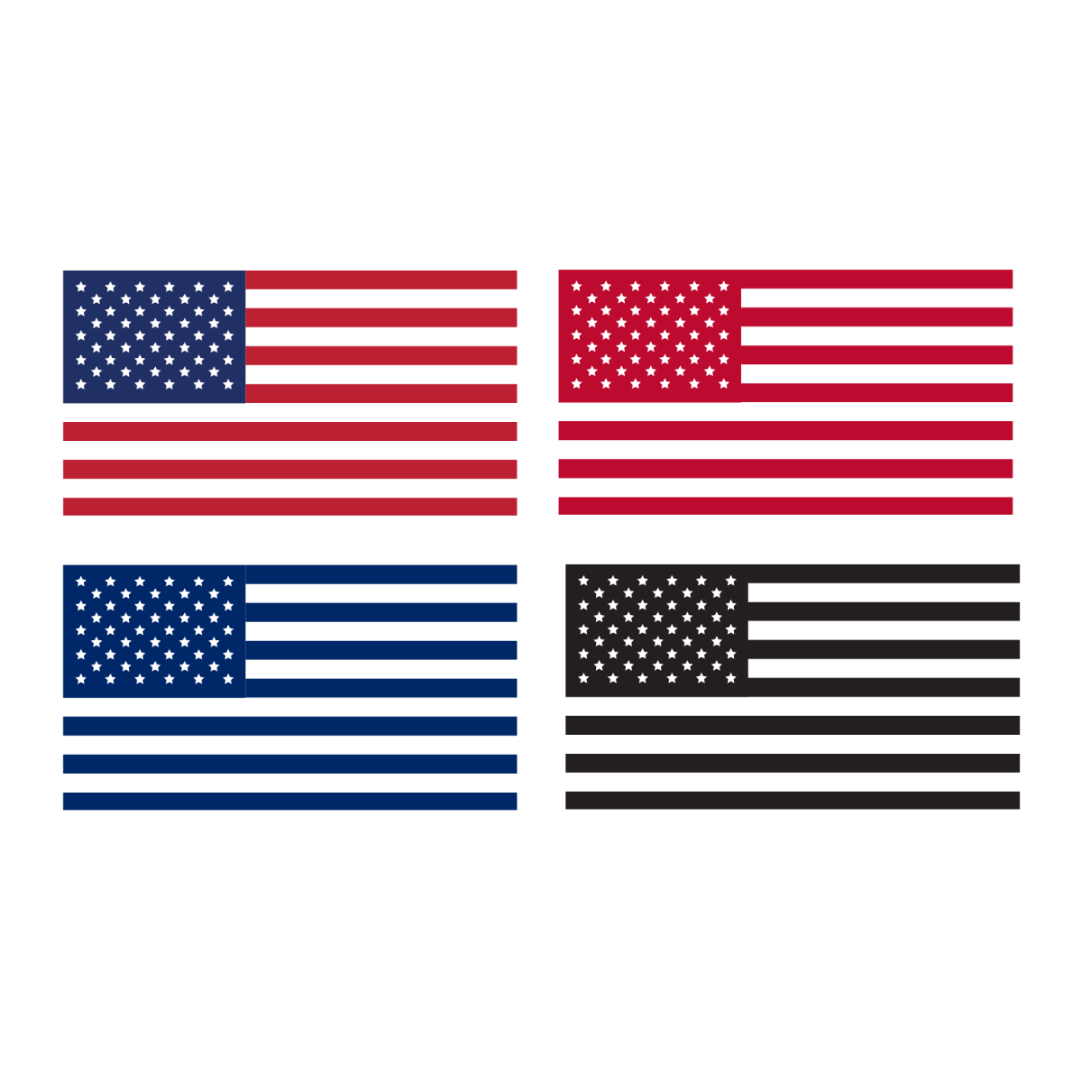 American Flag Vector One Color Template