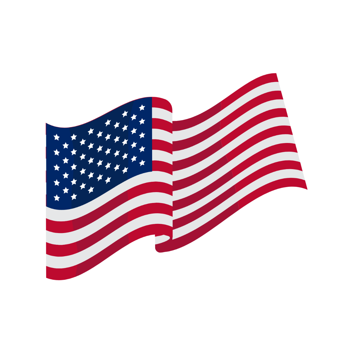 Flowing American Flag Vector Template