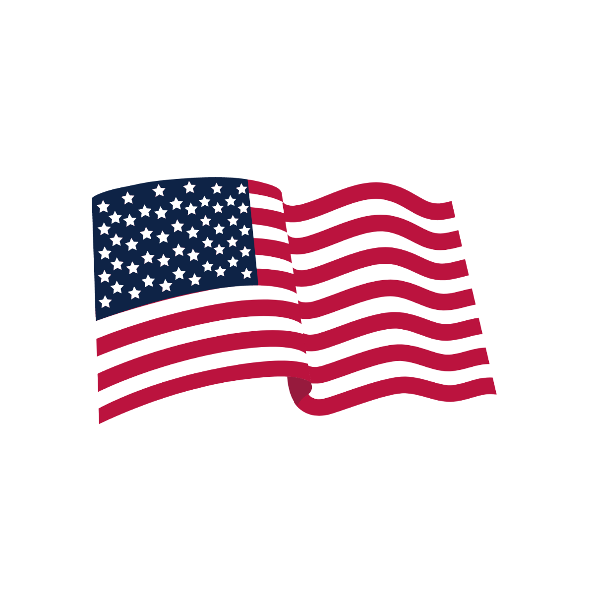 Wavy American Flag Vector Template