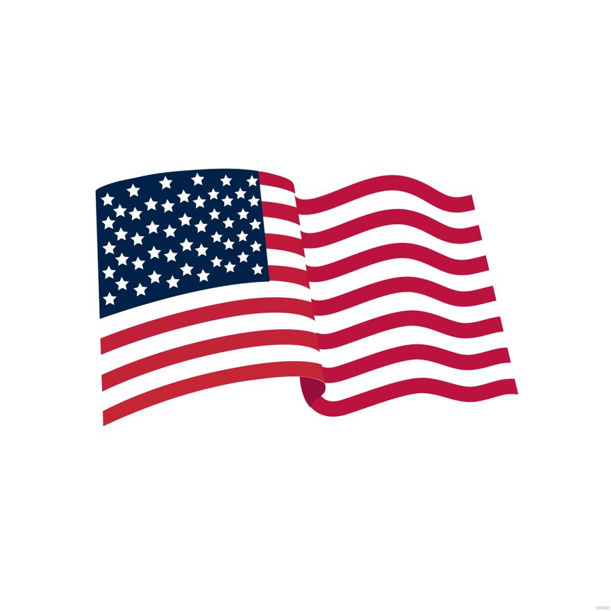 Wavy American Flag Vector in Illustrator, EPS, SVG, JPG, PNG