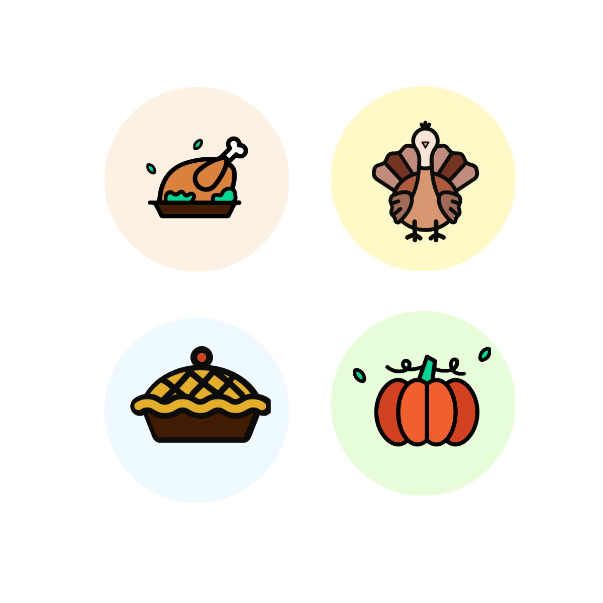 Thanksgiving Icon Vector Template