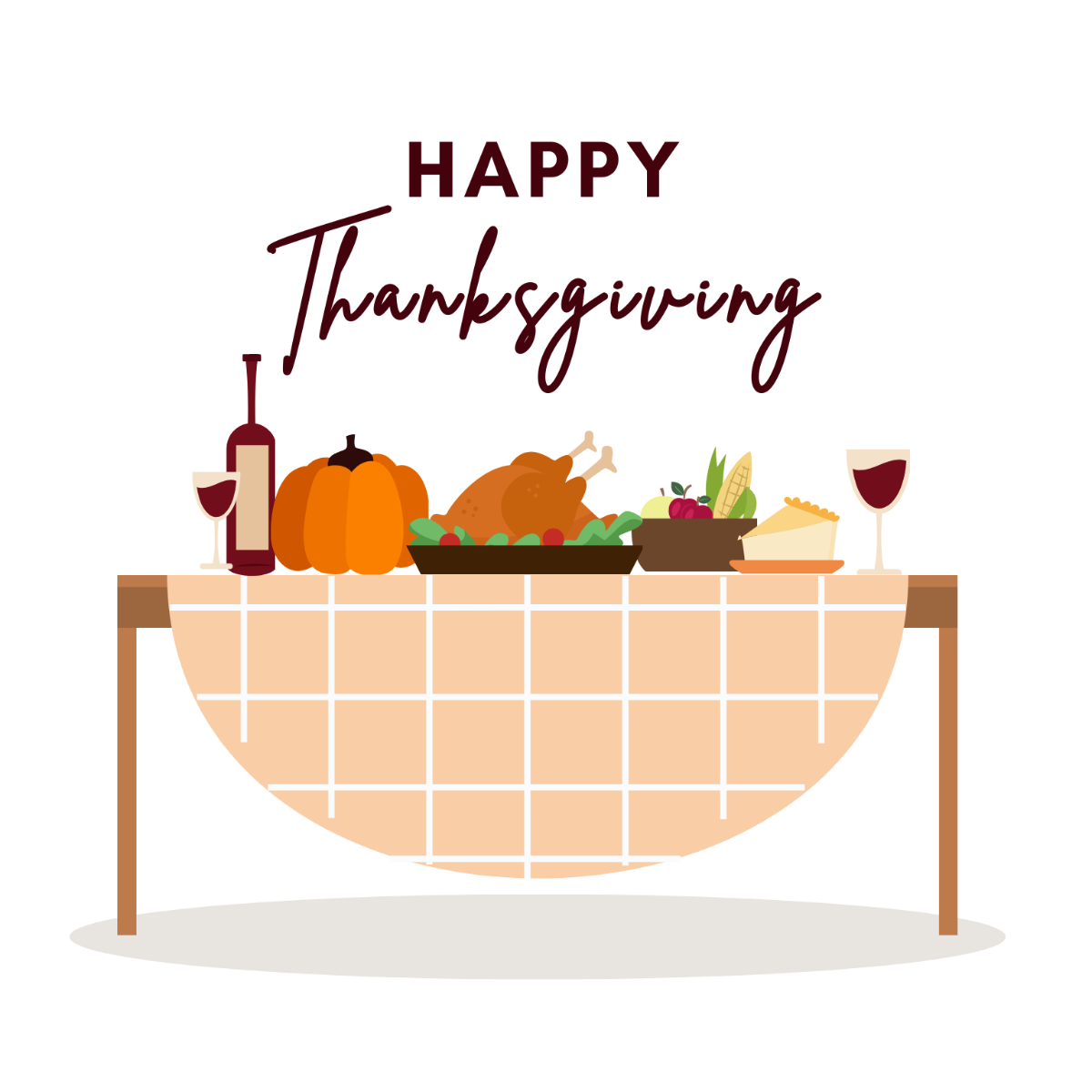 Thanksgiving Table Vector Template