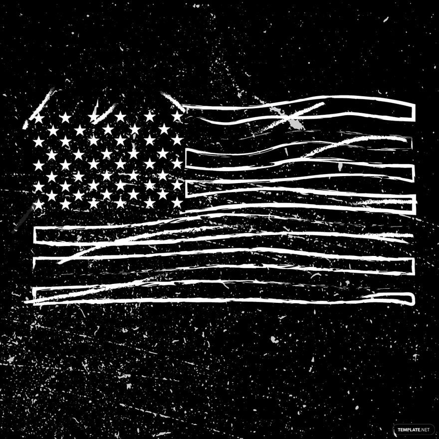 Free Black And White American Flag Vector Eps Illustrator Png